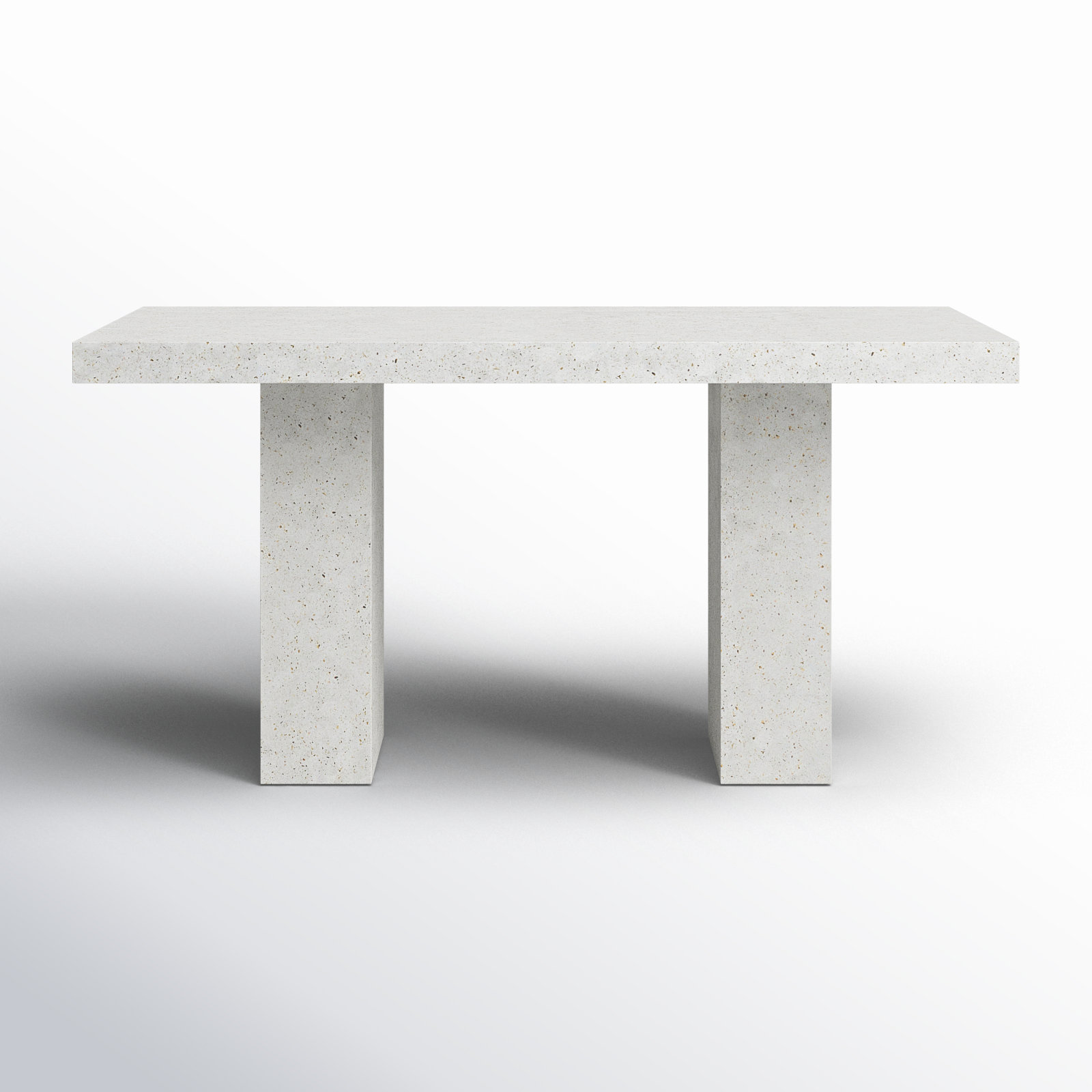 Kareen Pedestal Dining Table, Bar Table (41.75" Height), 82.75" L x 39.25" W, Ivory Terrazo