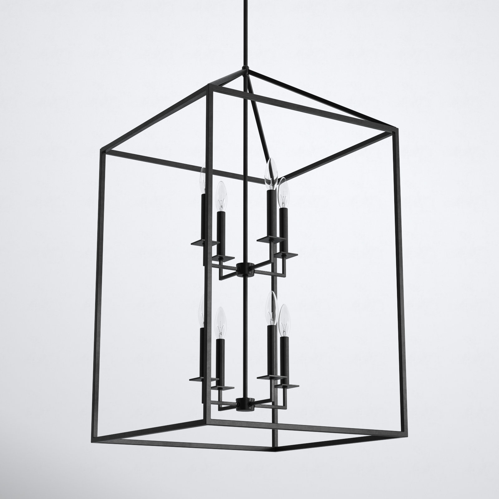 Ellis 8-Light Chandelier, No, Midnight Black, 38" H x 22" W x 22" D