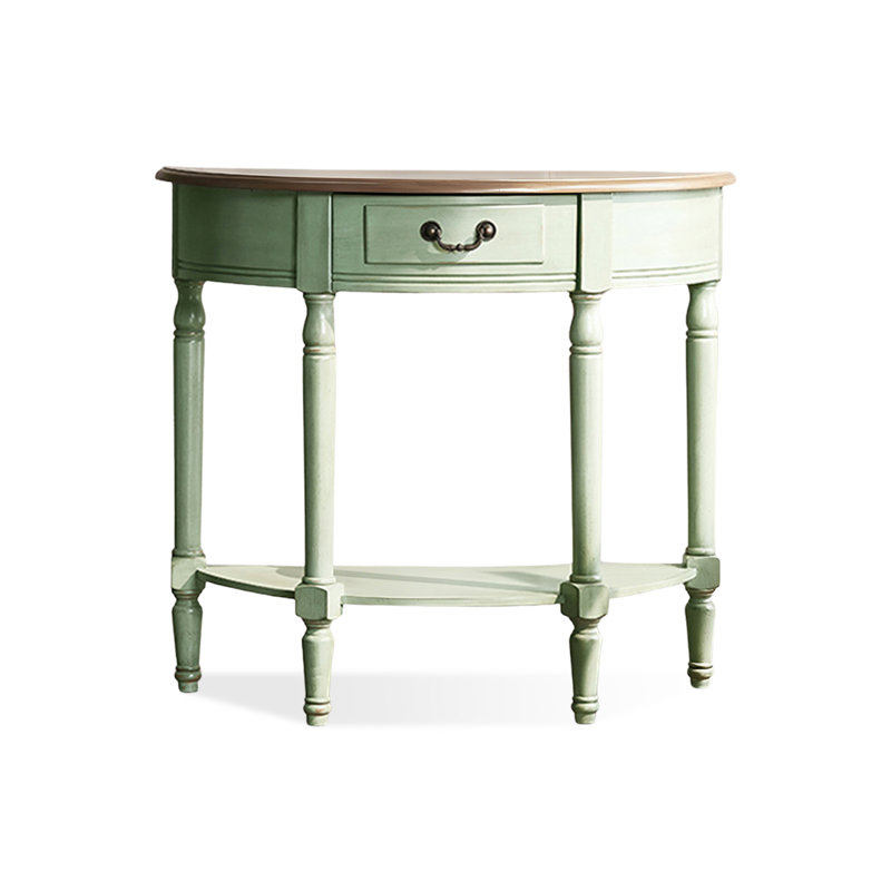 Modern Farmhouse Green Solid Wood Console Table