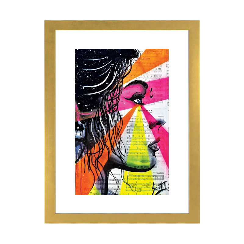 « The Director » par Brandon Scott-impression d’art graphique, H 24 po x l 16 po x P 1 po, Blanc, Papier encadré doré