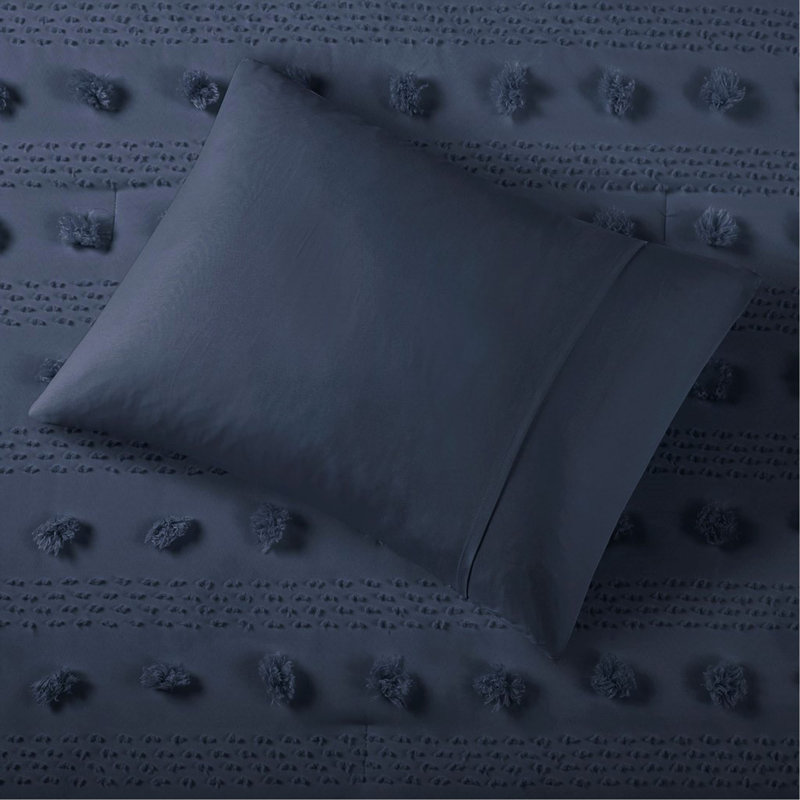 Ensemble d'édredon Clip Jacquard, Marine, Édredon simple + 1 pièce supplémentaire