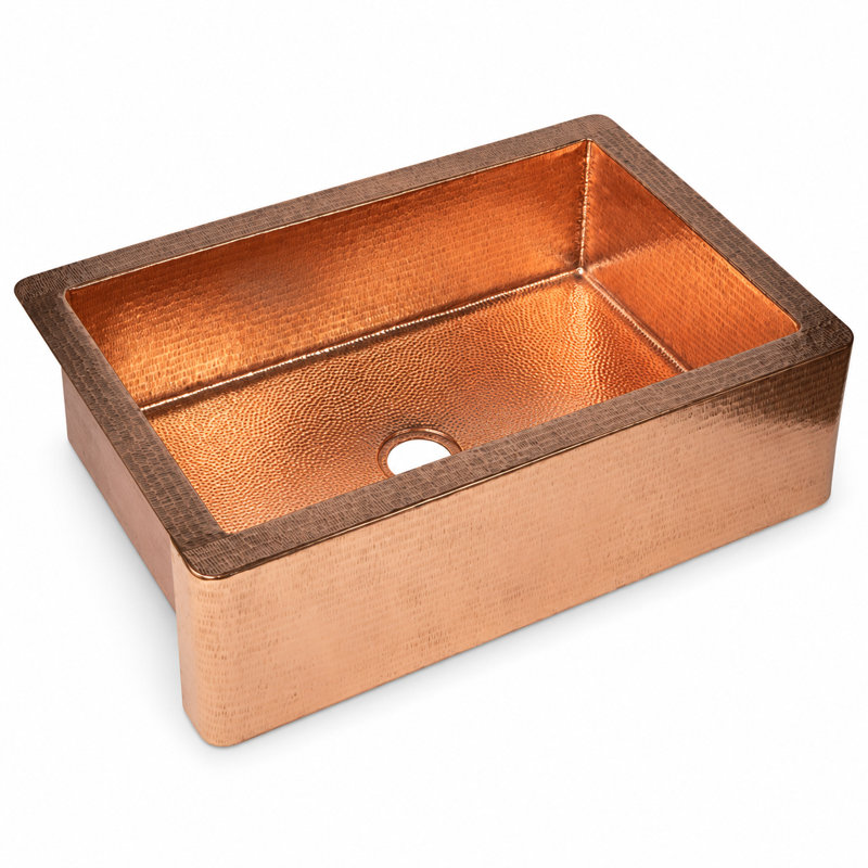 Évier de cuisine en cuivre de style ambiant 33 po x 22 po Ambiente 