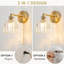 Ensemble de 2 appliques murales à brancher, applique murale rétro avec abat-jour en verre transparent tulipe, applique murale avec interrupteur et cordon de lampe murale, ensemble de 2 appliques murales dorées-1890662769-1890662773