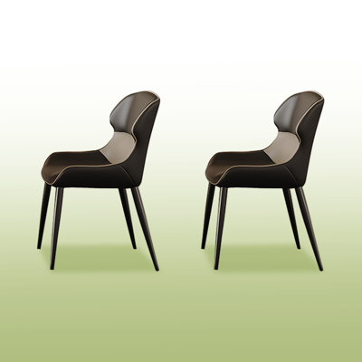 31.5""  Dark grey + Creamy white Solid Back Upholstered Side Chair(Set of 2) -  Corrigan StudioÂ®, 1D00C691DFFA4727ACB878057D31AF66