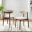  Solid Wood Upholstered Dining Chair - Ergonomic Curved Back, Comfort Fabric-872402458-1010913830