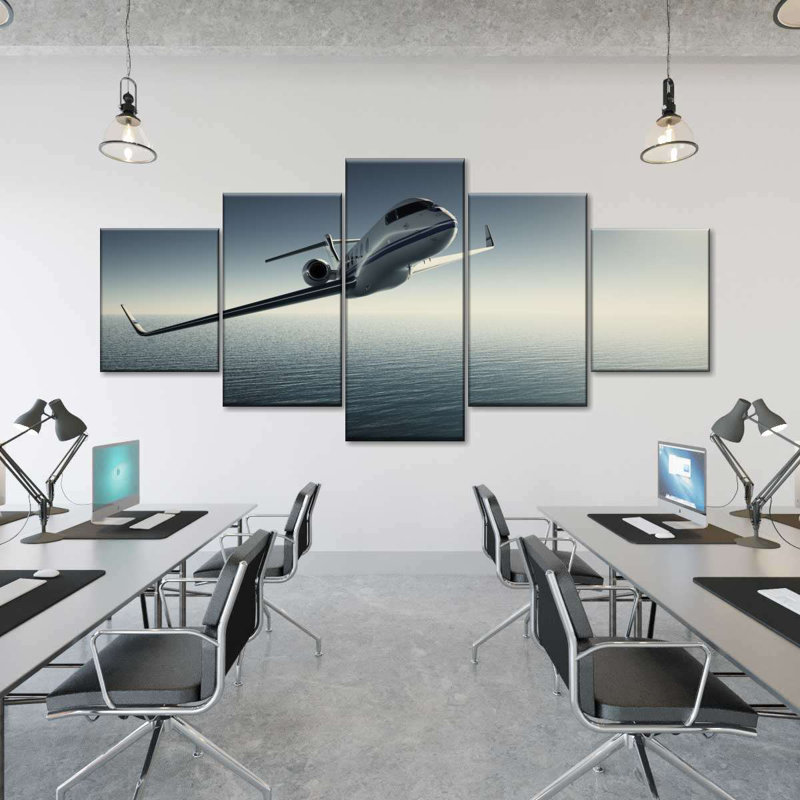 " Private Jet " 5 - Pieces, 24" H x 55" W x 1.25" D
