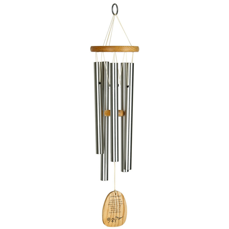 Serenity Prayer 22'' Silver and Wood Wind Chime