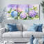 Aquarelle, hortensia, impression sur toile, fleurs mauves et bleues (ensemble de 3)-1138108546