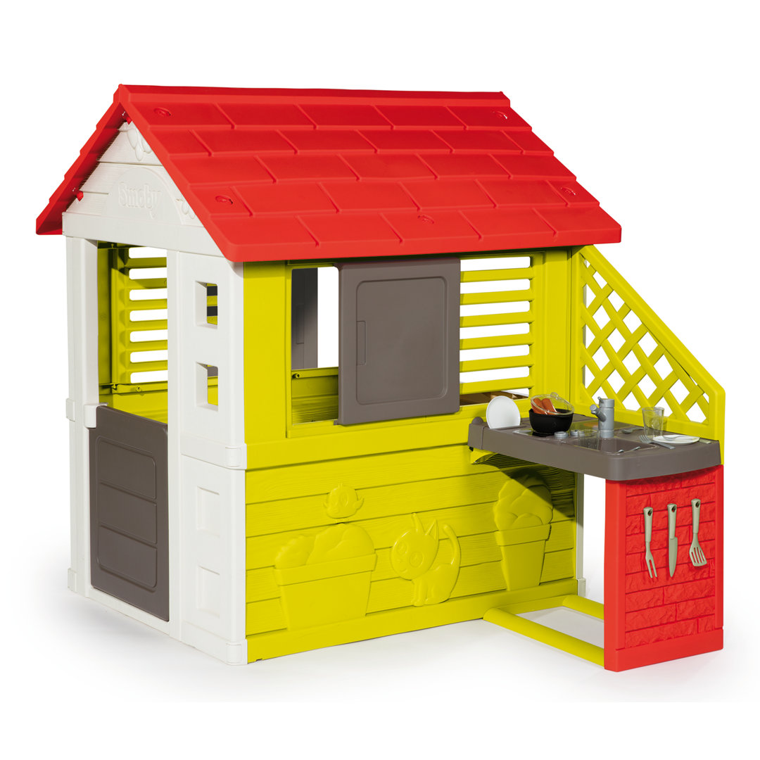 Smoby – Nature House - Playhouse For Children For Indoor And Outdoor Use, With Kitchen And Kitchen Toys