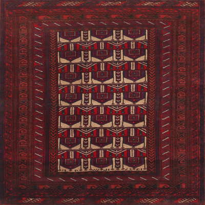 Tapis rouge à motif sud-ouest