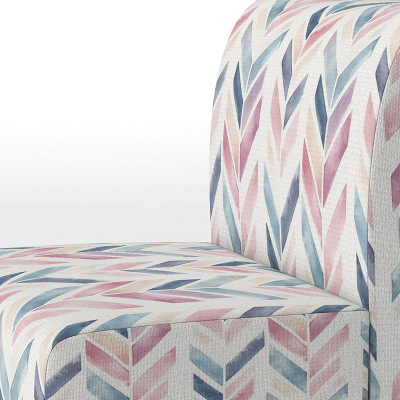 Fauteuil de chambre contemporain Boho - violet et bleu, Pantoufle sans accoudoirs