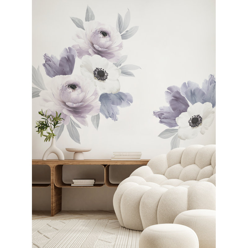 Adhésif décoratif floral, Mauve
