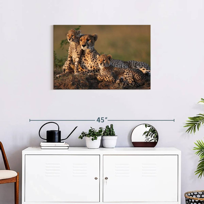 Safari guépard famille, H 20 po x l 30 po