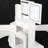 Compact Vanity Table With Led Mirror, 3 Color Switching, Brightness Adjust, Cushioned Stool, White, For Small Spaces, , Left Bedside, American Design White Touch Options & Adjustable Brightness,-1850350845