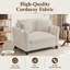 Fauteuil d'appoint surdimensionné en velours côtelé de 118 cm de large, fauteuil d'appoint à assise profonde avec coussins-1575491755