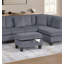 Ensemble de canapé modulaire 3 pièces RAF Chaise LAF avec repose-pieds en velours côtelé gris foncé-257399627