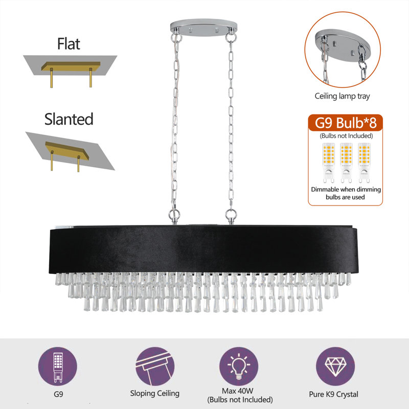 Lustre tambour en cristal 8 lumières Puetz