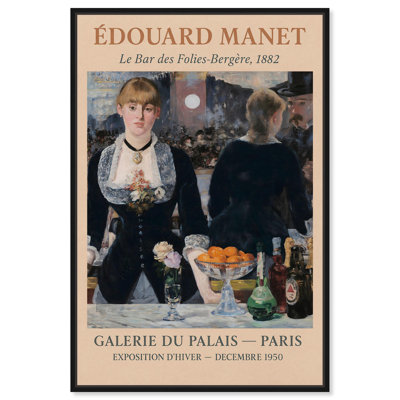 Manet's Famous Bar Canvas Vintage Art Poster by Art Remedy