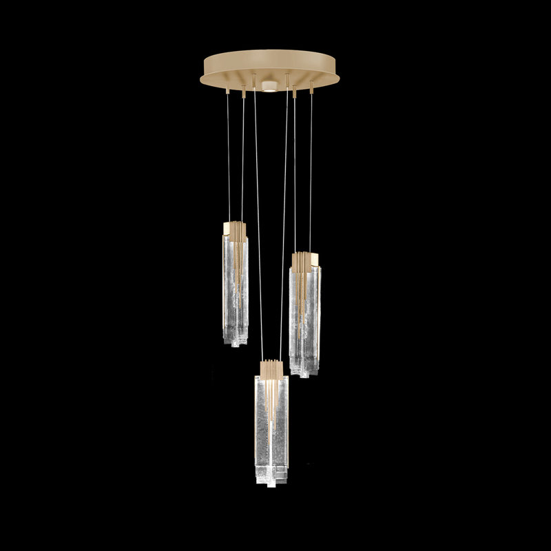 Arpeggio 4 - Light LED Pendant, Gold, Clear Glass