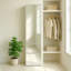Système d'organisation modulaire en bois avec miroir en blanc