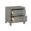 Ensemble de chambre à coucher avec rangement de style moderne 5 pièces KENZO en bois, tête de lit à DEL, haut-parleurs Bluetooth et ports USB - gris