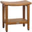 18" X 18" Brown Teak Rectangular Shower Bench With Shelf
