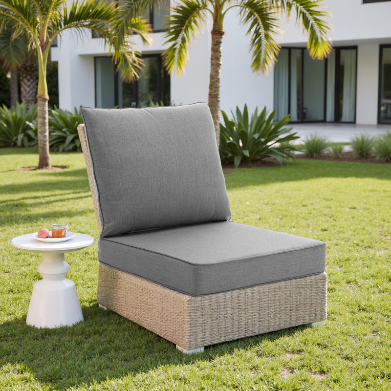 Sunbrella Square Outdoor Cushion Set for Patio or Garden Furniture, SMOKY GRAY