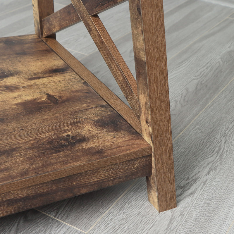 Table basse avec rangement Braydi, Bois rustique