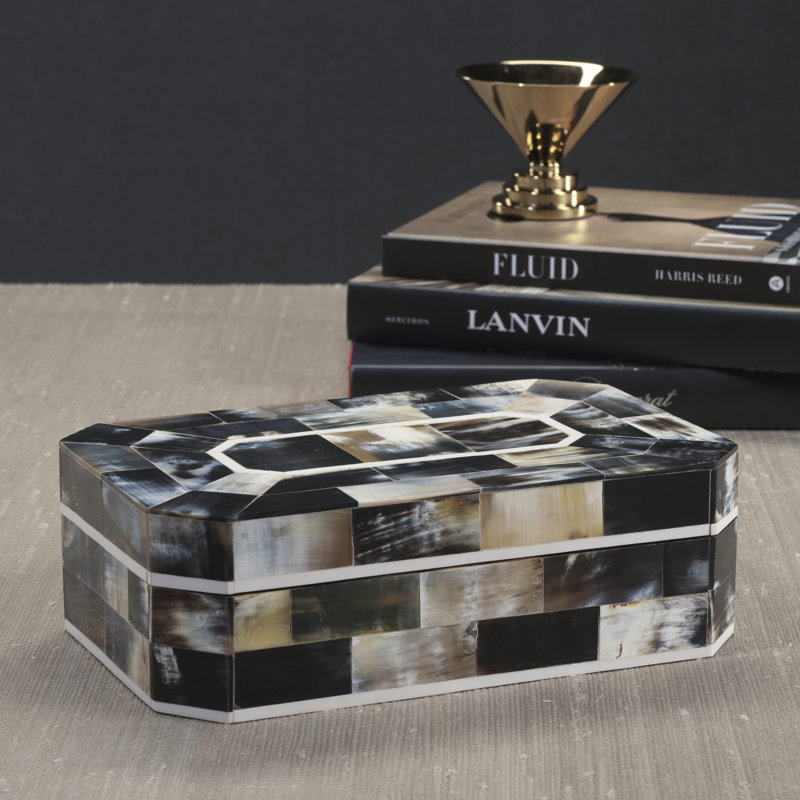 Elliona Horn/ Resin, 3.5" H x 11.25" W x 7.25" D