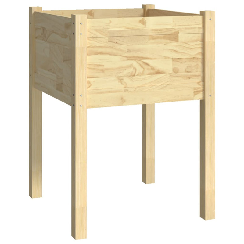 Alasha Wood Planter Box, 70cm H x 50cm W x 50cm D, Light Brown