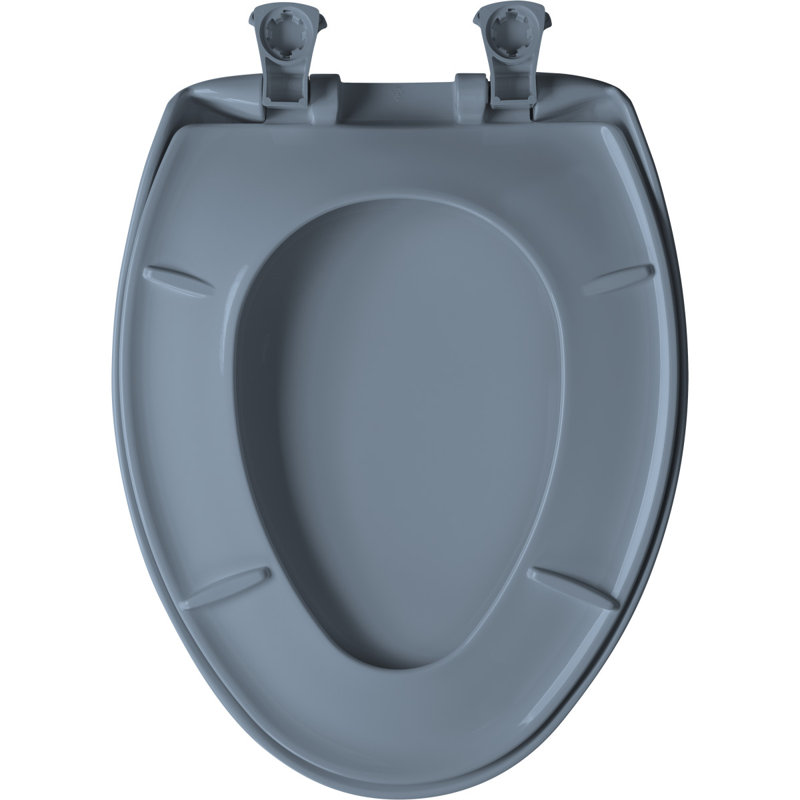 Siège de toilette allongé en plastique, Bleu régence