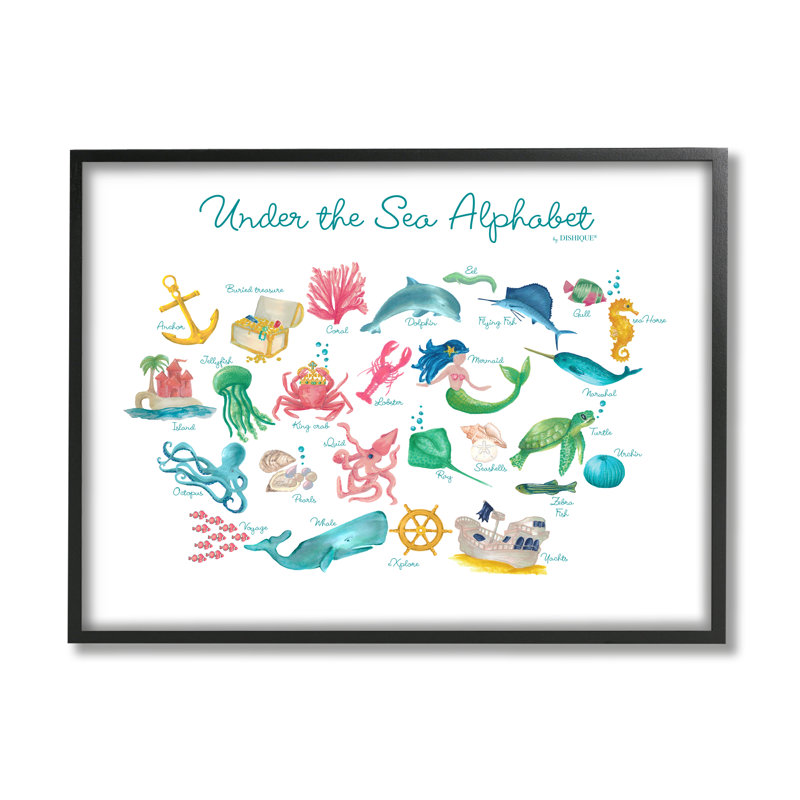 Under The Sea, H 11 po x l 14 po x P 1,5 po, Giclée encadrée noir minuit