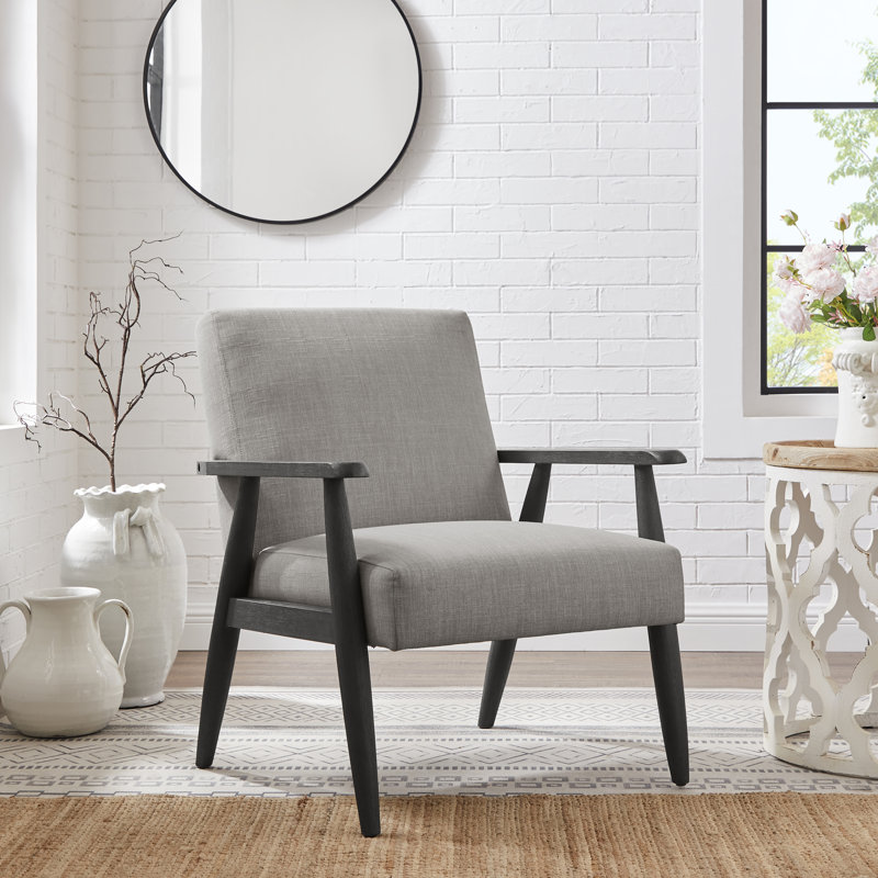 Rustic Manor Yoselin Linen Armchair For Living Room Entryway, Black
