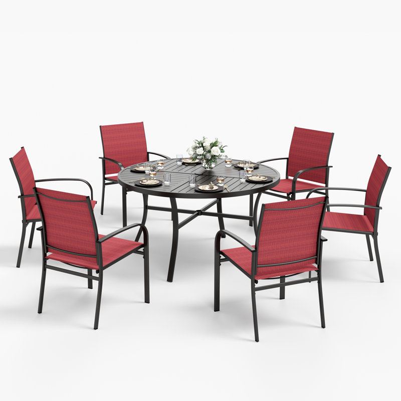 Ensemble repas d'extérieur pour 6 personnes Sutiya, Rouge
