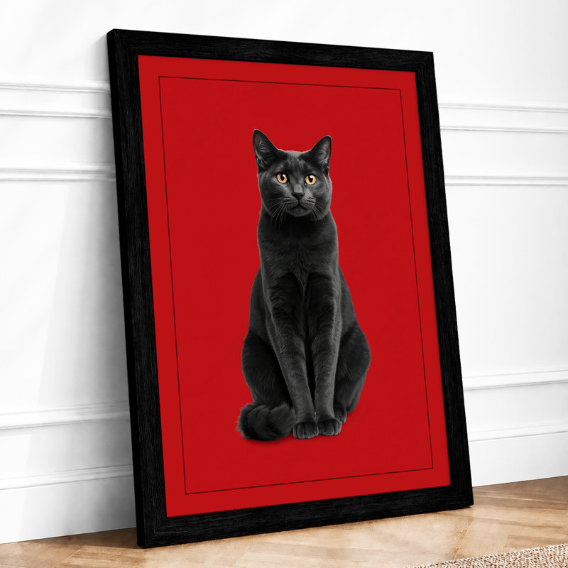 Striking Black Cat Modern - Print, Black, A3 - 42.0 x 29.7 cm