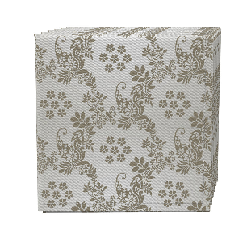 Cotton Twill Floral Square Napkin