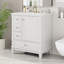Meuble-lavabo durable en bois massif et en panneau de fibres à densité moyenne avec lavabo en céramique et poignées en métal élégantes, parfaites pour les salles de bain modernes-1228255351