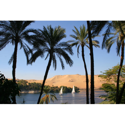 Palmiers et voiliers sur le Nil, Assouan, Égypte par Kharps