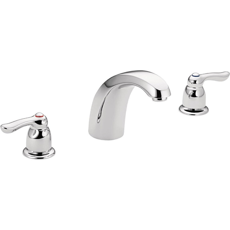 Chateau Double Handle Deck Mounted Roman Tub Faucet Trim, Chrome
