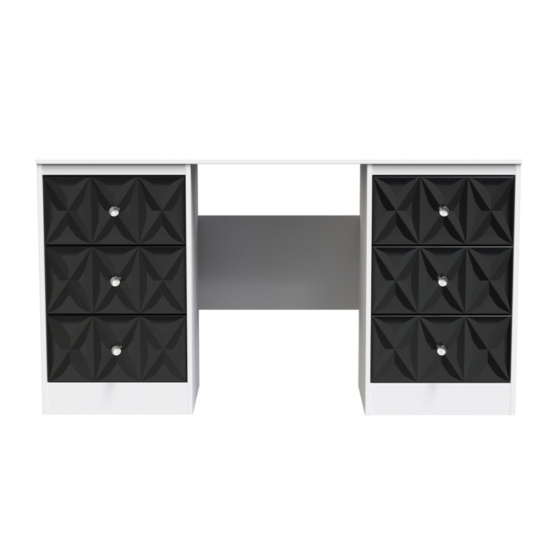 Ceinwen Dressing Table, Deep Black/White