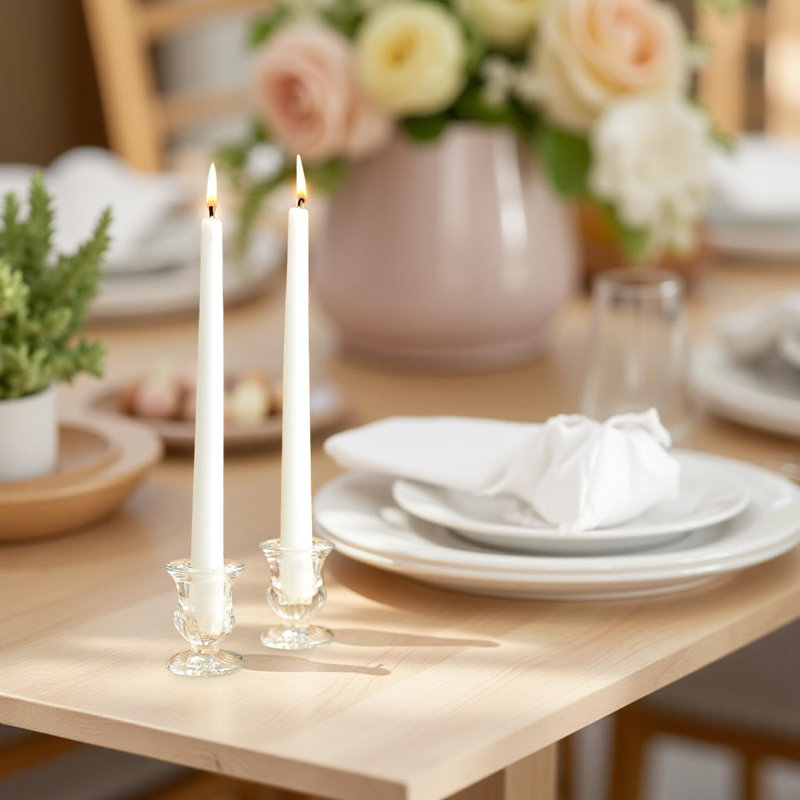 Ensemble de 12 bougeoirs effilés en verre Hosley 2,5 pouces de hauteur, idéal pour les mariages