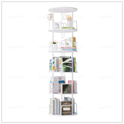 Rotating Bookshelf Tower 5 Tier, Spinning Bookcase With 360° Smooth Turntable, Space-Saving And Stylish Organizer For Any Room