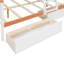 Lit superposé simple au-dessus d'un lit double en bois avec garde-robe, tiroirs, tablettes et lumière DEL (blanc + orange)