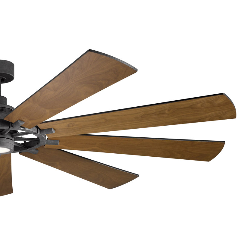 Ventilateur de plafond à DEL 9 pales avec contrôle mural et ensemble d'éclairage inclus Gentry, Noir patiné