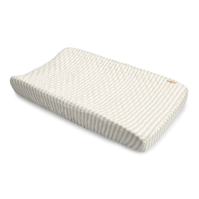 Stripe Pattern Organic Cotton Change Pad Cover, 32" L, Gender Neutral, Crane Baby