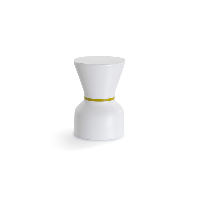 Tabouret d'appoint Paheko KO, Blanc / moutarde
