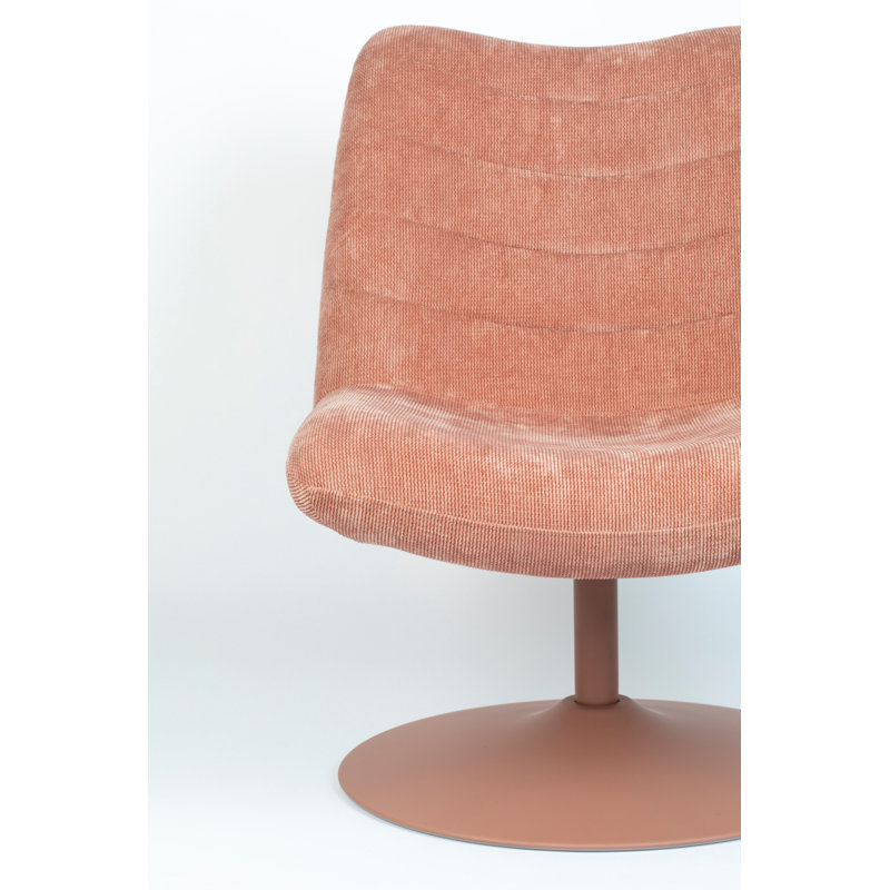 Bubba Swivel Lounge Chair, Pink Polyester Blend, Pink