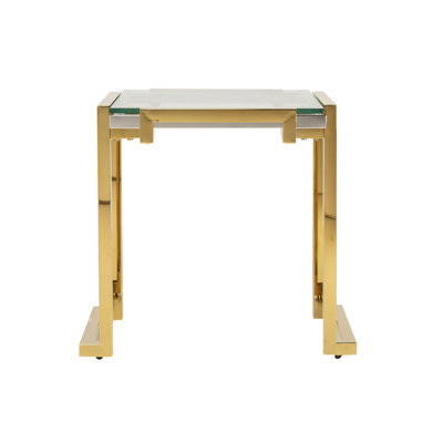 Glass Inox. Aux. Table Novosibirsk 55x55x60 Cm
