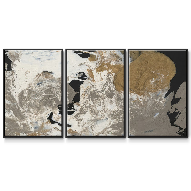 «White Mask II», reproduction sur toile flottante 3 pièces, Noir, H 24 po x l 48 po x P 2 po