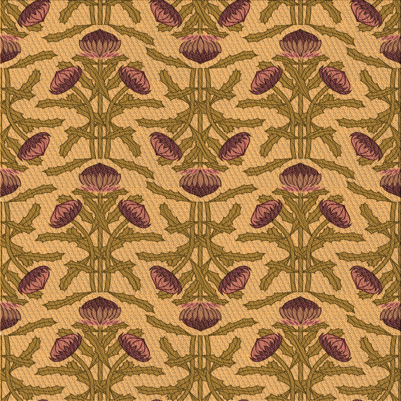 Performance Wool Floral Indoor Rug, Square 5'